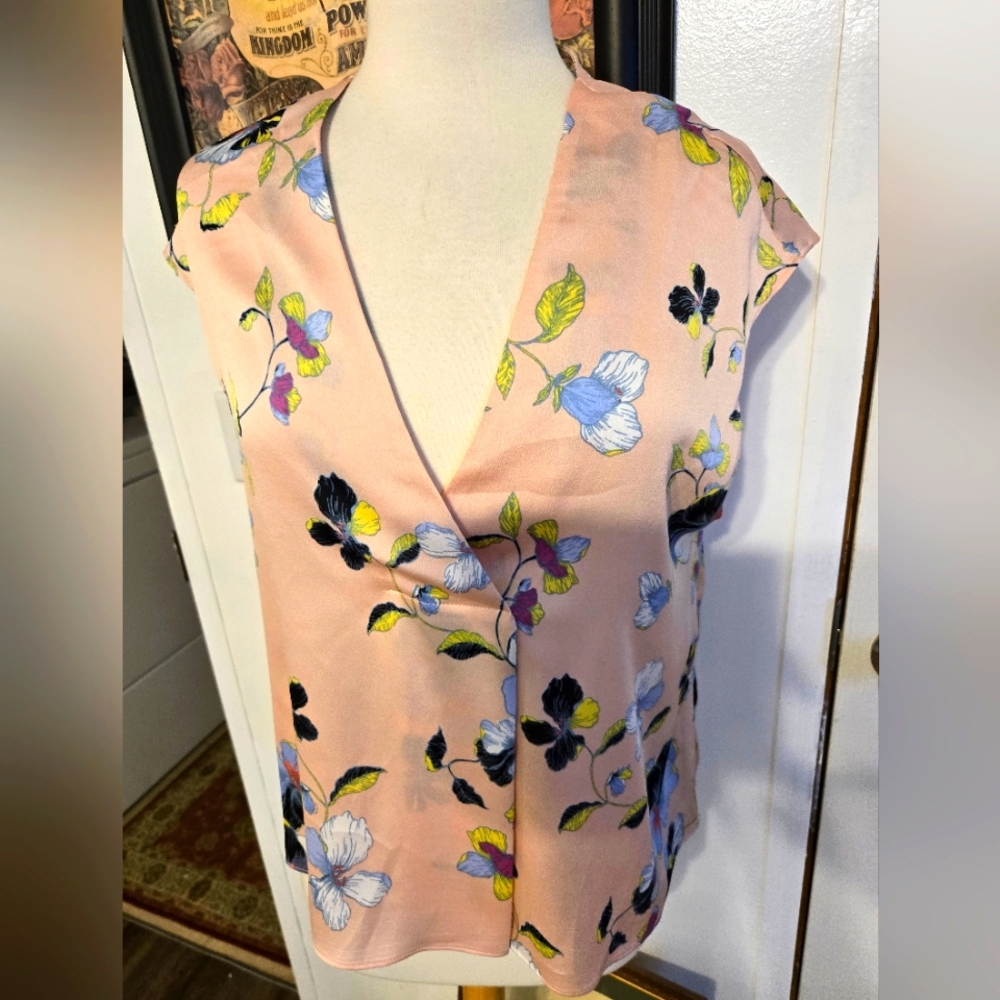 Rachel ROY: Floral V-Neck Blouse - Pink